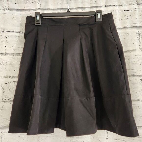 Nanette Lepore Circuit Skirt Solid Black Womens Size 8 Pleated Lined - Picture 1 of 11